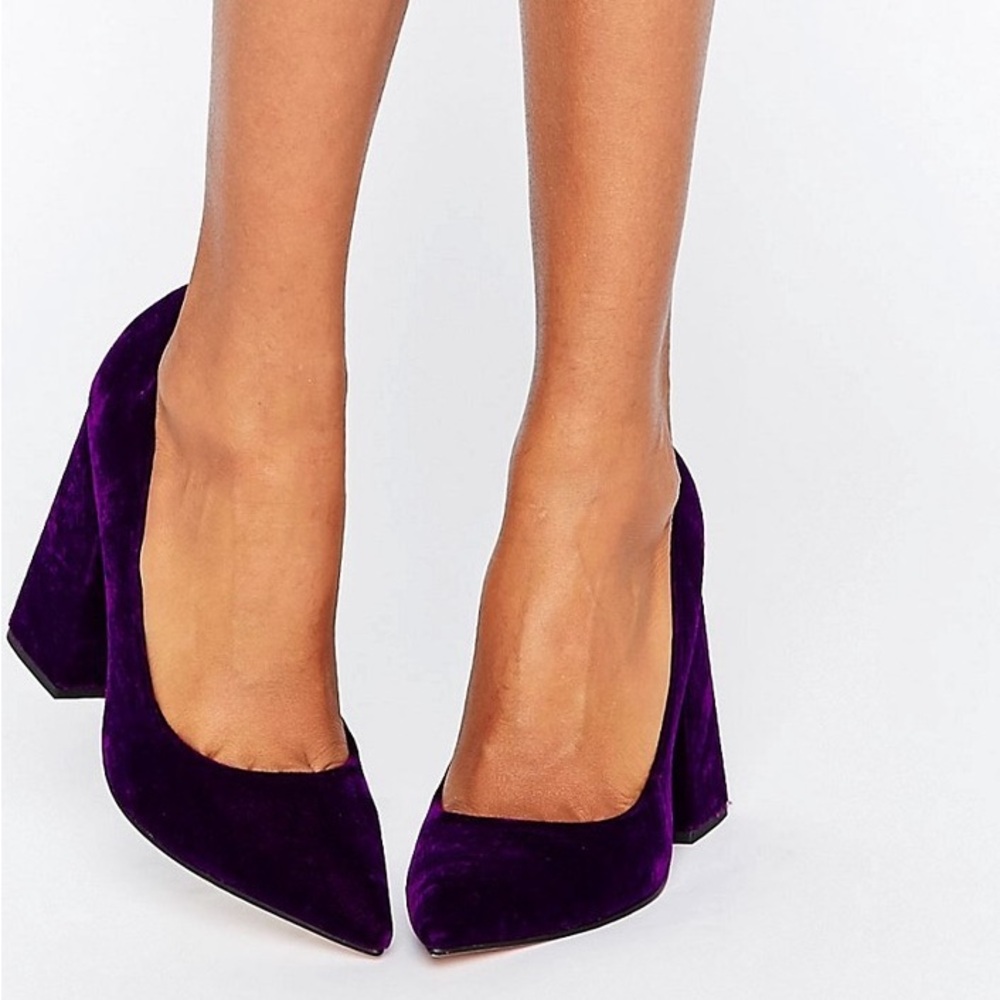 Asos Pier Velvet Pointed High Heels